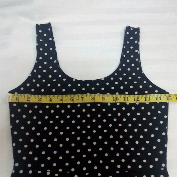 Black and White Polka Dot Peplum Dress - Picture 6 of 9